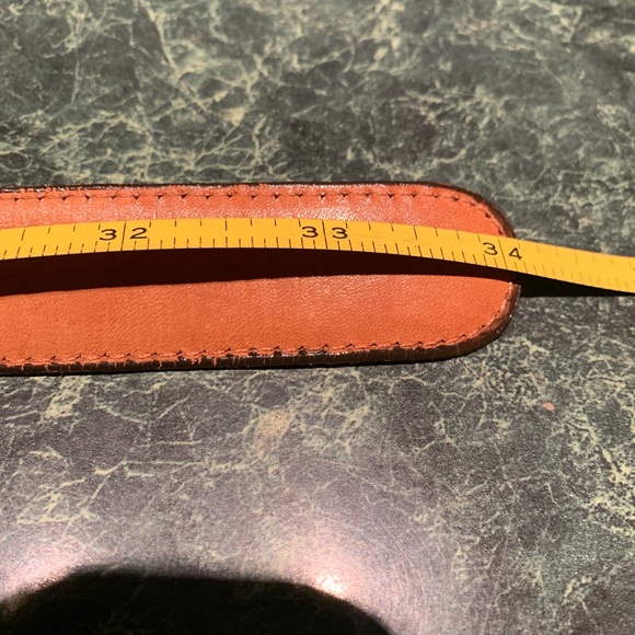 MEN COACH AMBER SHRUNKEN SOLID BRASS CASUAL BELT - Picture 10 of 10